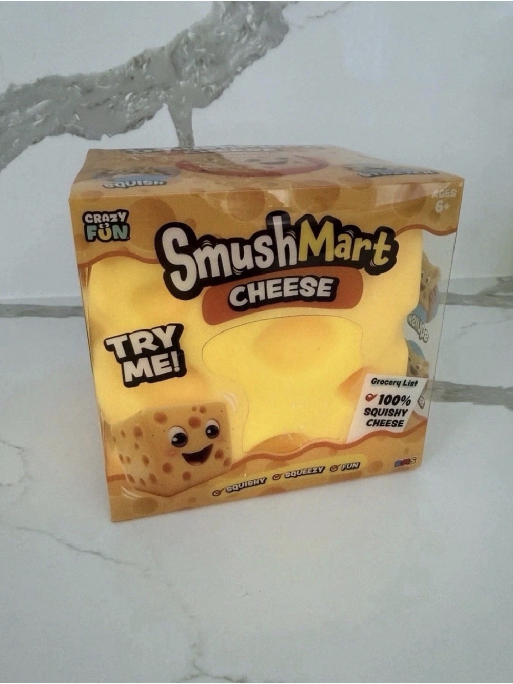 Crazy Fun SmushMart Squishy Cheese Block XL Squeezy - Five Below Smush Mart